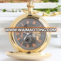 China Factory Brass Tourbillon Mechanical Pocket Watches Skeleton Watch Men