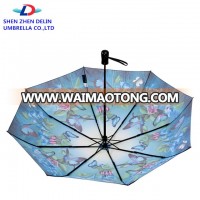 Auto open new design hand open 3 fold cheap colorful umbrella custom