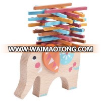 2019 Amazon Hot Sell New Product Early Education Toys For Kids Wooden Animal Elephant Camel Balance Beam Montessori Wooden Toy