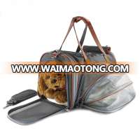 Wholesale Soft Sided Airline Approved Expandable Pet Carrier for dog travel