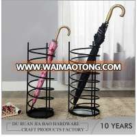 Fashionable design black round fine iron indoor umbrella stand