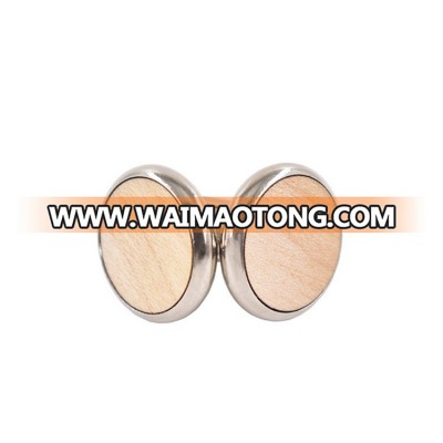 2017 Best Selling Plating Copper Walnut Wooden Cufflinks