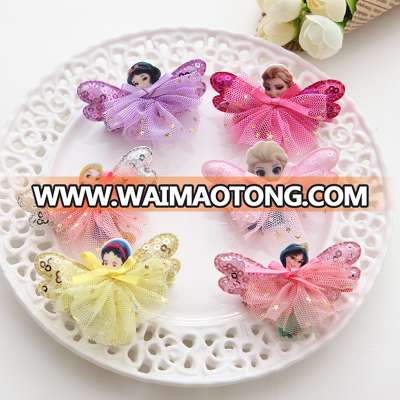 New Design fancy baby decorative hair clip with Princess Head's Children Accessories