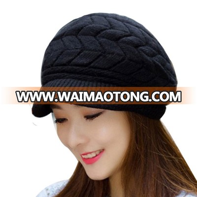 Fashion Funny Cute Girl Knitted Hat Cheap Beret Cap Hat for Girls