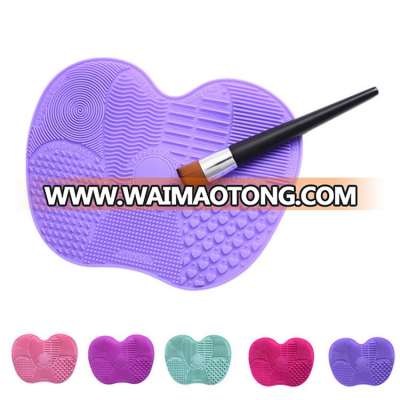 wholesale 5 colors cosmetic brush cleaning mat makeup brush cleaner silicone