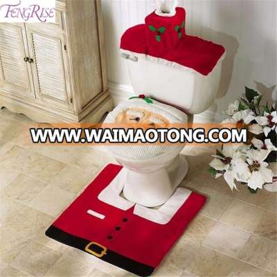 christmas decoration foot mat seat cover cap 3pcs bathroom products custom made automatic toilet seat cover