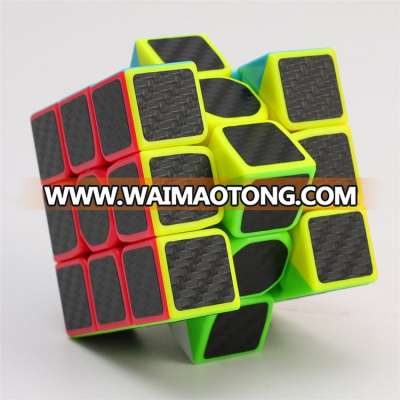 children educational toys carbon fiber sticker speed promotional 3x3 custom magical cube