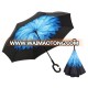 2017 wholesale japan private label 190t pongee umbrella fabric 100% polyester plastic reverse umbrella