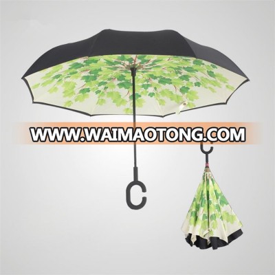 Newest style Hands Free Handle With Carrying Bag reverse folding umbrella