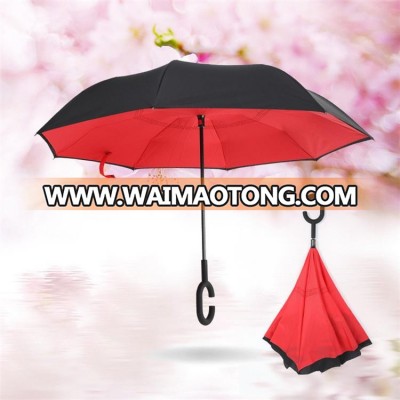 Professional factory colorful inverted umbrella upside down double layer umbrella car