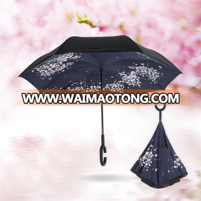 Color Stability rose umbrella factory china 5 fold magicbrella upside dowm reverse umbrella