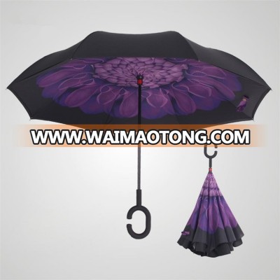 Multifunctional free c shape handle automatic double layers cheapest magicbrella upside down inverted umbrella