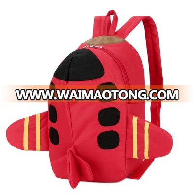 Hot sale promotional cute 3d cartoon aircraft backpack school bagfor kids