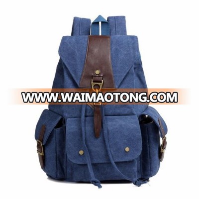 custom vintage canvas backpack school bag men's travel bags large capacity rucksack backpack