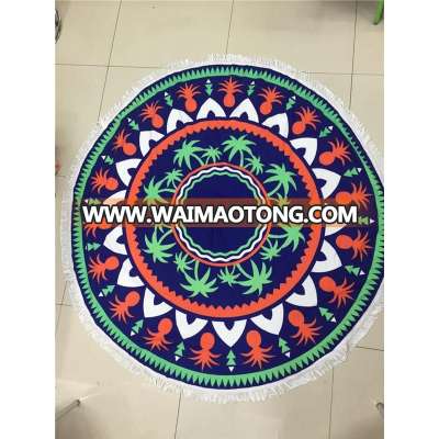 Cheap wholesale promotional round donut logo custom print beach towel