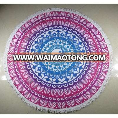 Amazon Hot Customized Logo round cotton aztec microfiber towel beach