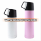 Vacuum insulated flask stainless steel flask with 2 cups thermal double wall vacuum flask