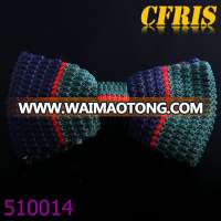 Young Fashion Polyester Knitted Gereen Bow Tie For Men