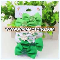 Hot selling ST.Patrick's Day fashion print hair bow hair clip