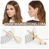 100pcs/lot Europe Headwear Geometry Hair Pin Star Hairpin Jewelry Hairclip for Tiara Barrettes Hair Accessories