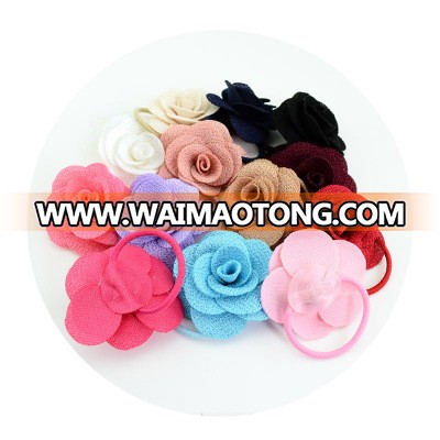 Flower Girl Hair Accessories Elastic Rope Hair Ties With Flowers