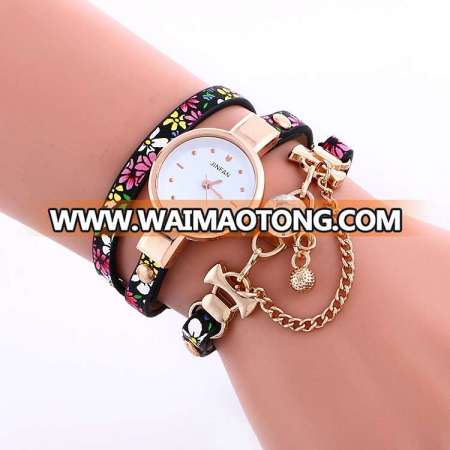 2966 Fashion Women Leather Watch lady bracelet watch gold women watches ladies