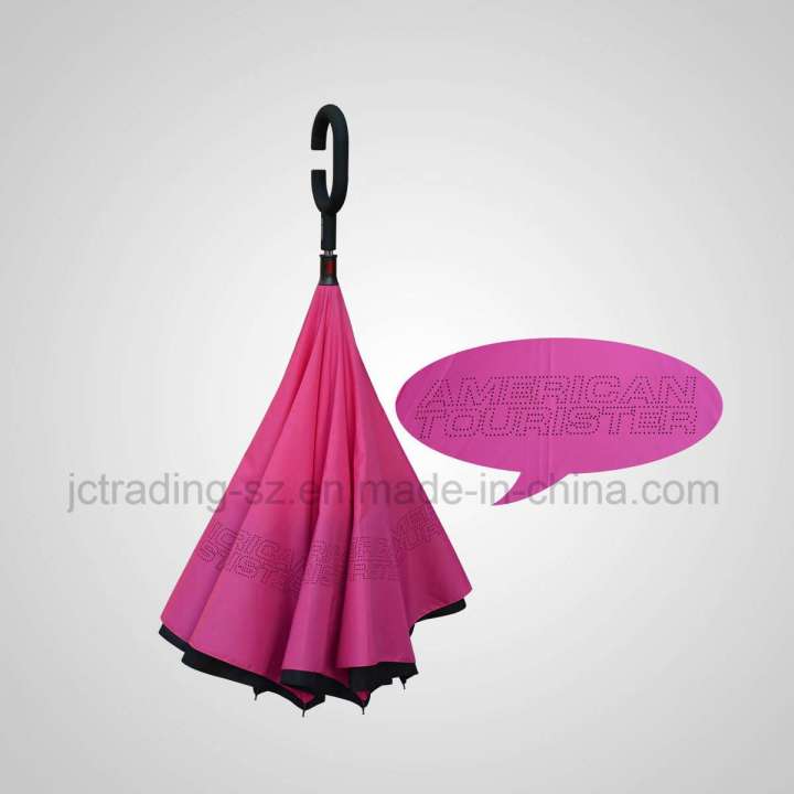 C Shape Handle Manual Reverse Straight Cars Umbrella (JL-MRV102)